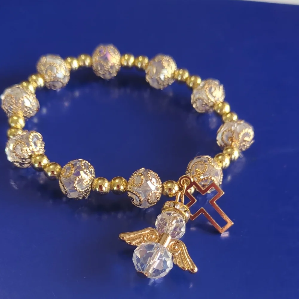 Gold and Silver Angel Charm Bracelet - Picture 1 of 1